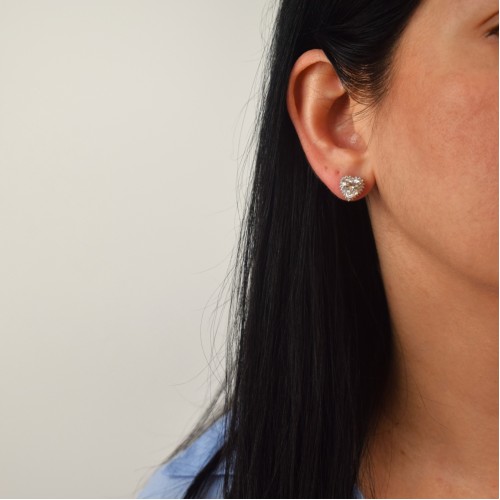 Ασημένια σκουλαρίκια καρδιές 925 με ζιργκόν