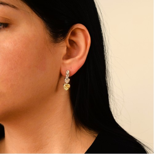 Ασημένια κρεμαστά σκουλαρίκια καρδιές 925