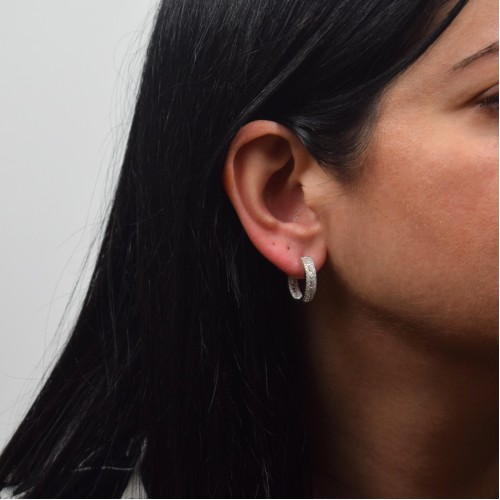 Ασημένια σκουλαρίκια κρίκοι 925 με ζιργκόν