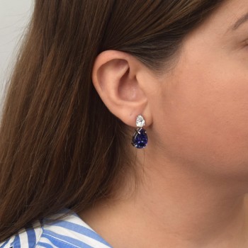 Ασημένια σκουλαρίκια σταγόνες 925 με ζιργκόν