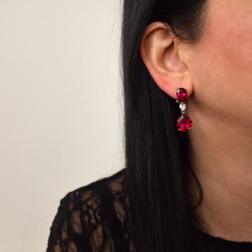 Ασημένια σκουλαρίκια σταγόνες 925 με ζιργκόν