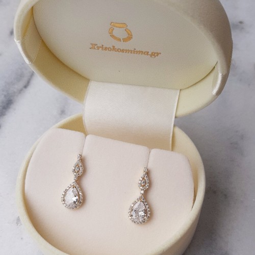 Χρυσά κρεμαστά σκουλαρίκια σταγόνες Κ14