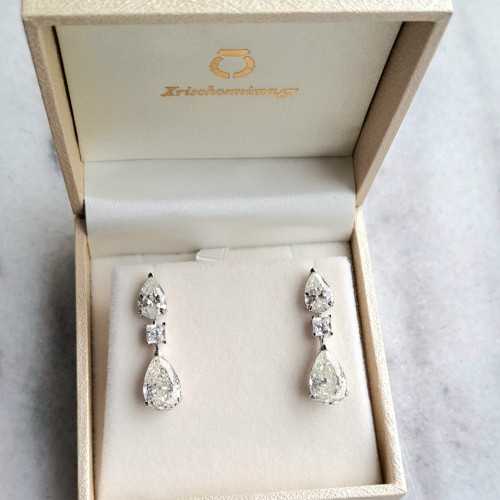 Ασημένια νυφικά σκουλαρίκια σταγόνες 925 με ζιργκόν