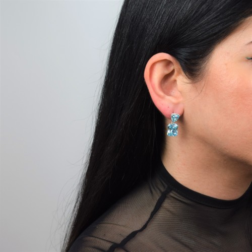 Ασημένια κρεμαστά σκουλαρίκια 925 με ζιργκόν