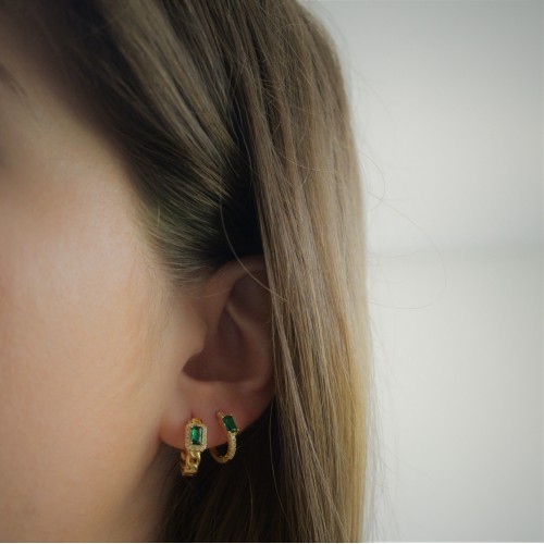 Ασημένια επιχρυσωμένα κρικάκια 925 με ζιργκόν