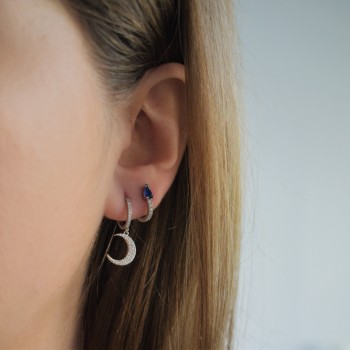 Ασημένια σκουλαρίκια κρικάκια φεγγάρια 925