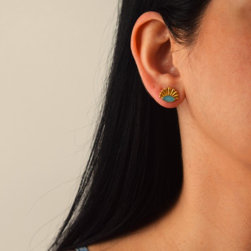 Ασημένια επιχρυσωμένα σκουλαρίκια 925 με κρύσταλλα