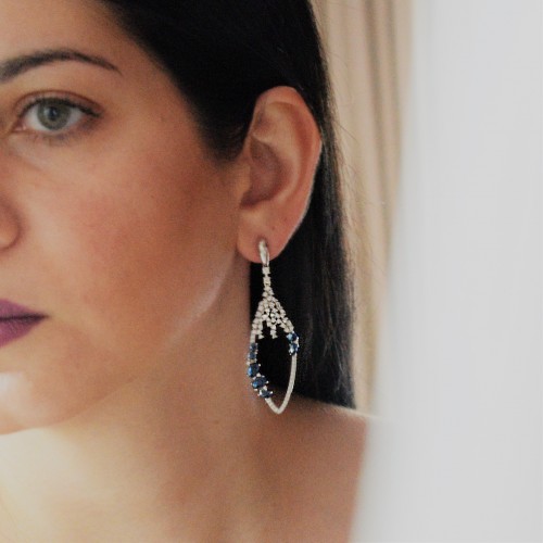 Ασημένια κρεμαστά σκουλαρίκια 925 με ζιργκόν