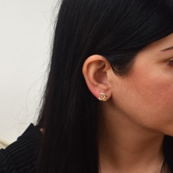 Χρυσά σκουλαρίκια Κ14 με ζιργκόν