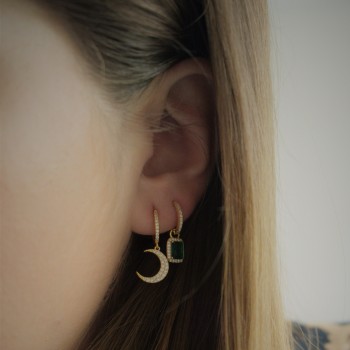 Ασημένια επιχρυσωμένα σκουλαρίκια κρικάκια 925 με ζιργκόν