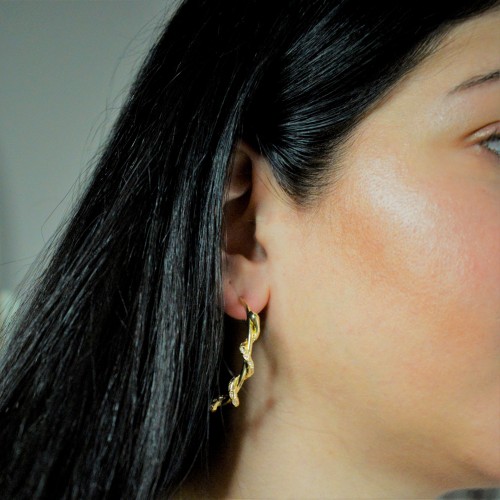 Ασημένια επιχρυσωμένα σκουλαρίκια κρίκοι 925