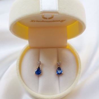 Χρυσά σκουλαρίκια Κ14 με ζιργκόν