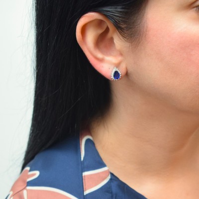 Ασημένια σκουλαρίκια σταγόνες 925 με ζιργκόν