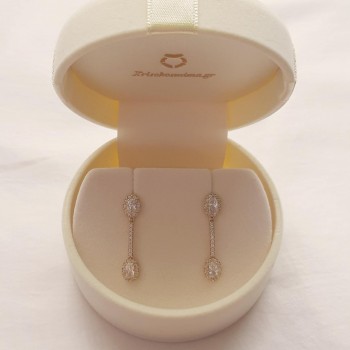 Χρυσά σκουλαρίκια Κ14 με ζιργκόν