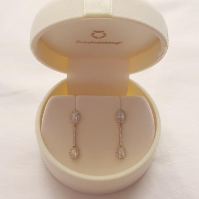 Χρυσά σκουλαρίκια Κ14 με ζιργκόν