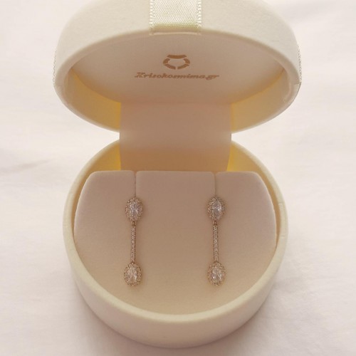 Χρυσά σκουλαρίκια Κ14 με ζιργκόν