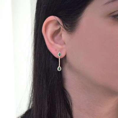 Χρυσά σκουλαρίκια Κ14 με ζιργκόν