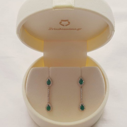 Χρυσά σκουλαρίκια Κ14 με ζιργκόν