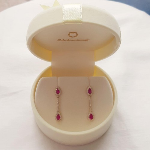 Χρυσά σκουλαρίκια Κ14 με ζιργκόν