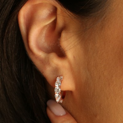 Ασημένια σκουλαρίκια κρίκοι 925 με ζιργκόν