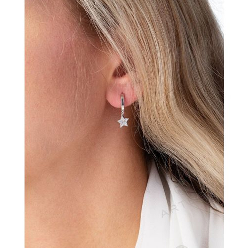 Ασημένια σκουλαρίκια κρικάκια 925 με αστεράκια