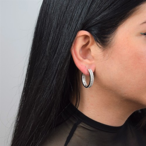 Ασημένια σκουλαρίκια οβάλ κρίκοι 925