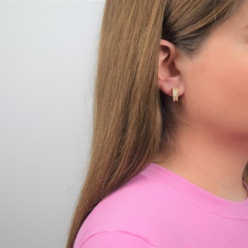 Ασημένια επιχρυσωμένα σκουλαρίκια κρικάκια 925 με ζιργκόν