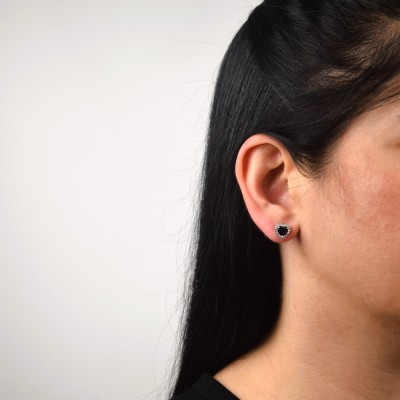 Λευκόχρυσα σκουλαρίκια καρδιές Κ14