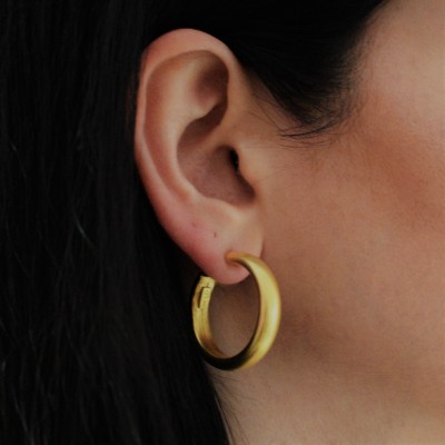 Ασημένια επιχρυσωμένα σκουλαρίκια κρίκοι 925