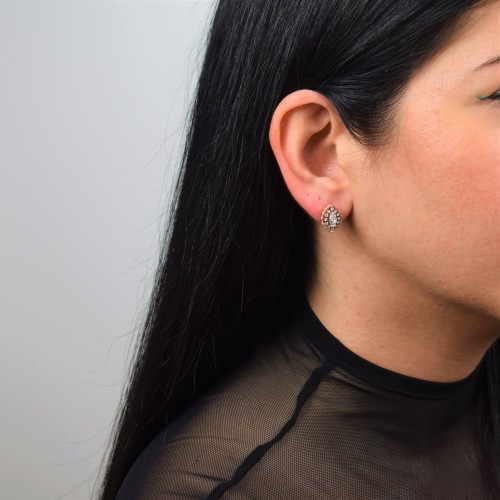 Ροζ χρυσό σετ κοσμημάτων Κ14 με κολιέ, σκουλαρίκια και δαχτυλιδι