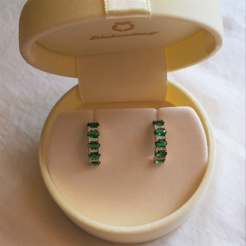 Χρυσά σκουλαρίκια Κ14 με ζιργκόν