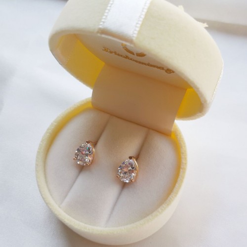 Ροζ χρυσά νυφικά σκουλαρίκια σταγόνες Κ14