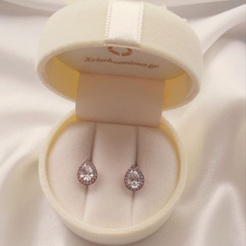 Σκουλαρίκια σταγόνες από ροζ χρυσό Κ14