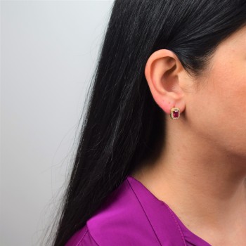 Χρυσά σκουλαρίκια Κ14 με ζιργκόν