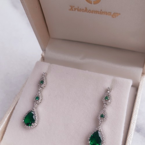 Λευκόχρυσα σκουλαρίκια Κ14