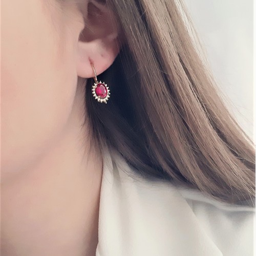 Χρυσά σκουλαρίκια Κ14 με ζιργκόν