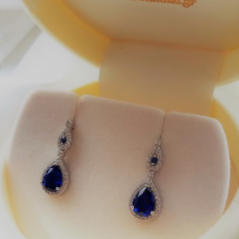 Λευκόχρυσα σκουλαρίκια Κ14 με ζιργκόν