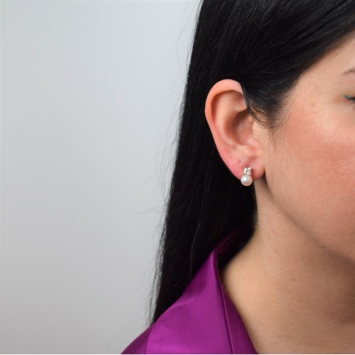 Χρυσά σκουλαρίκια Κ14 με μαργαριτάρια