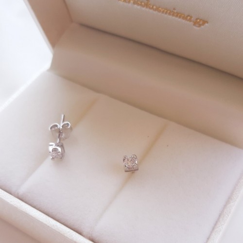 Λευκόχρυσα σκουλαρίκια Κ18 με διαμάντια