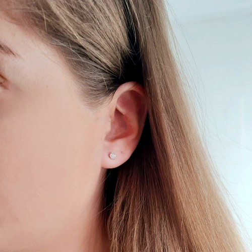 Λευκόχρυσα σκουλαρίκια Κ18 με διαμάντια