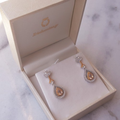 Ασημένια κρεμαστά σκουλαρίκια σταγόνες 925