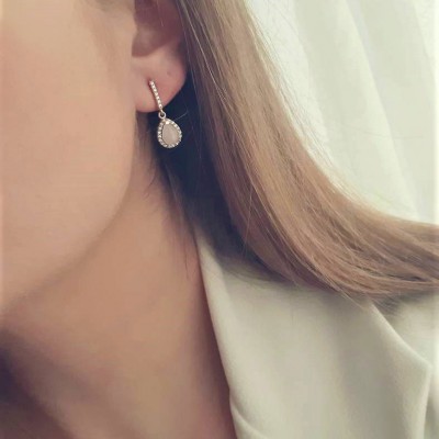 Ροζ χρυσό mini set Κ14 με χαλαζία