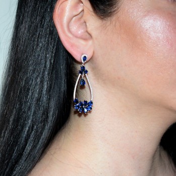 Ασημένια κρεμαστά σκουλαρίκια 925 με ζιργκόν