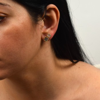 Χρυσά σκουλαρίκια Κ14 με σταυρουδάκια