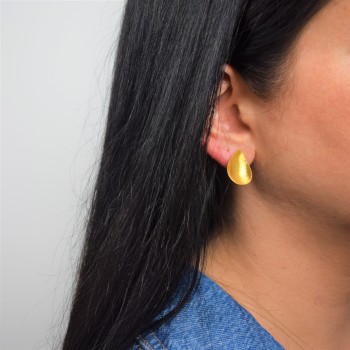 Χρυσά χειροποίητα σκουλαρίκια σταγόνες Κ14