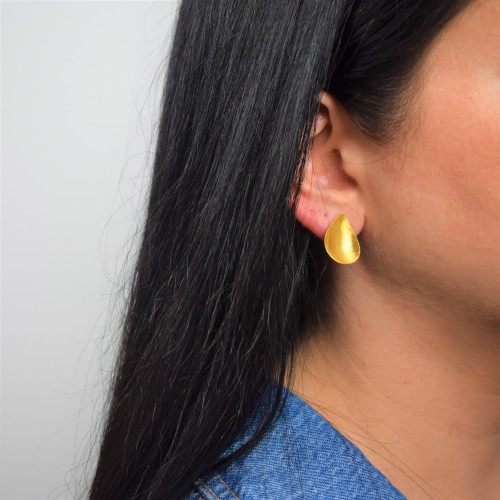 Χρυσά χειροποίητα σκουλαρίκια σταγόνες Κ14