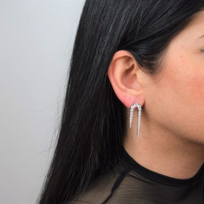 Ασημένια κρεμαστά σκουλαρίκια 925 με ζιργκόν