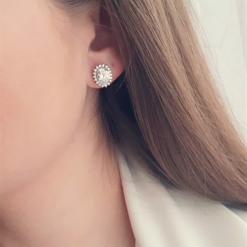 Ασημένια σκουλαρίκια ροζέτες 925