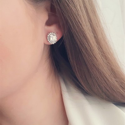 Ασημένια σκουλαρίκια ροζέτες 925