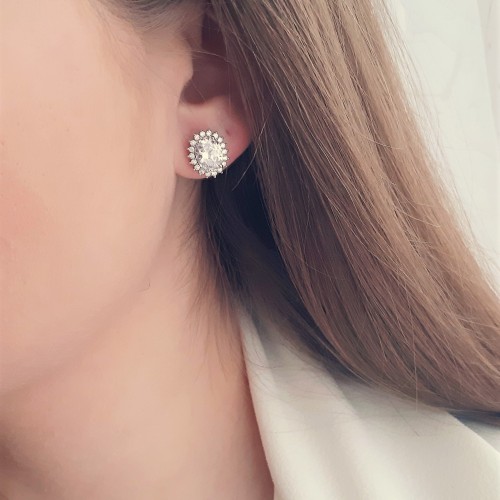 Ασημένια σκουλαρίκια ροζέτες 925